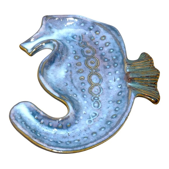 Vintage Handcrafted Ceramic Sea Horse Platter - Picture 1 of 4